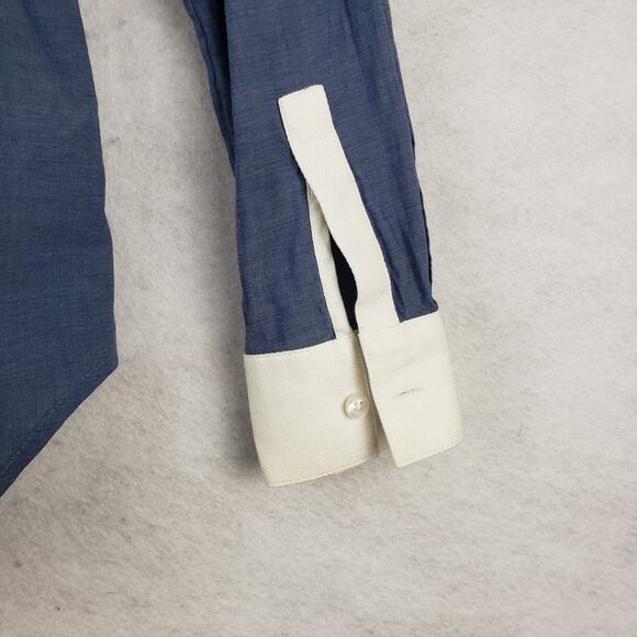 Ann Taylor Blue and White Button Down Shirt - Picture 9 of 9